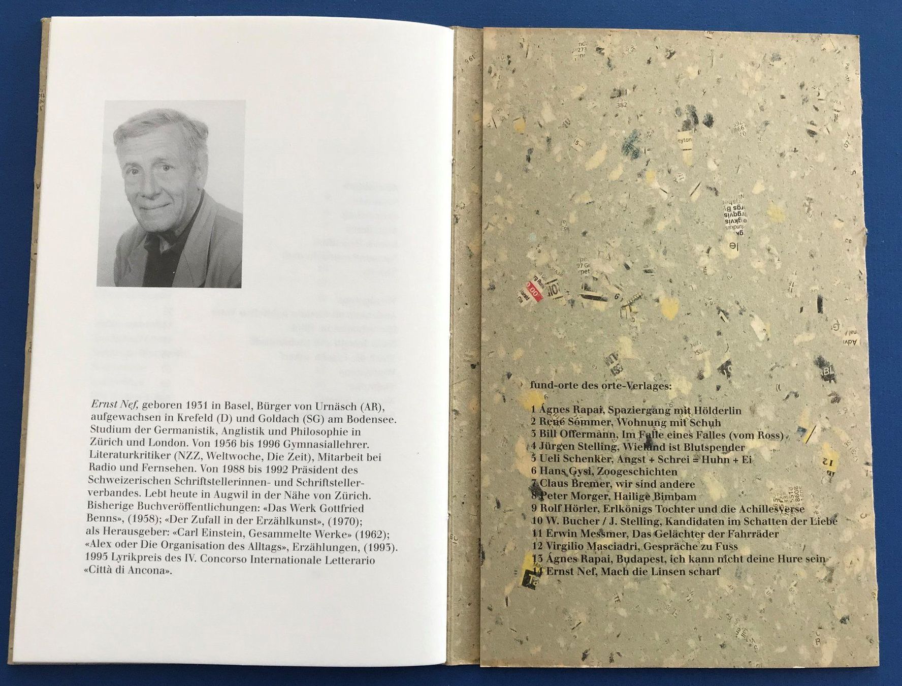 Libri: ERNST NEF: GEDICHTE – FUND-ORTE 14 – Usato da Zürich venduto da Domus09 2