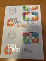 2 FDC Schweiz 1991 Basel Einschreiben 742