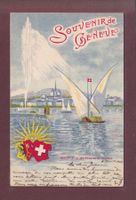 Souvenir de GENEVE - Barque - Jet d'eau - 1902