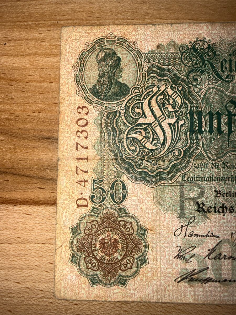 Banconote: Reichsbanknote 50 Mark – Usato da Grenchen venduto da Bastet007 2