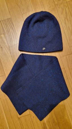 Angora und Woll Mütze und Halstuch Set