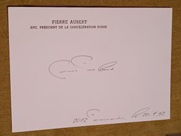 Pierre Aubert- alt Bundesrat - † 2016 - handsigniert