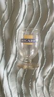 Verre Ricard transparent logo bleu et jaune