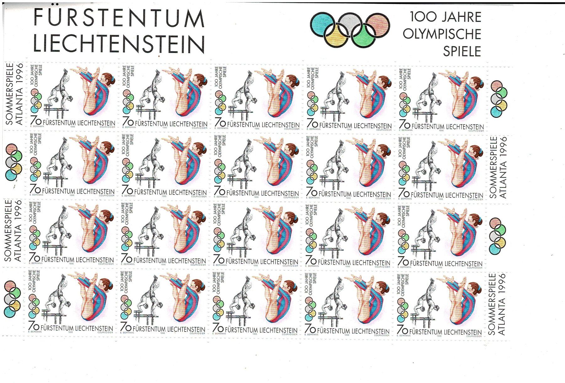 Tutti i francobolli: 100 J. Olympische Spiele  1 KB ** – Nuovo (secondo la descrizione) da Lausanne venduto da Whorvath