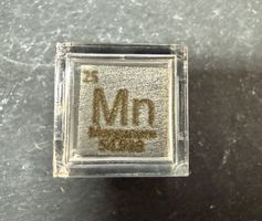 Mangan, Elementwürfel, Dichtewürfel mit Gravur 1x1x1cm