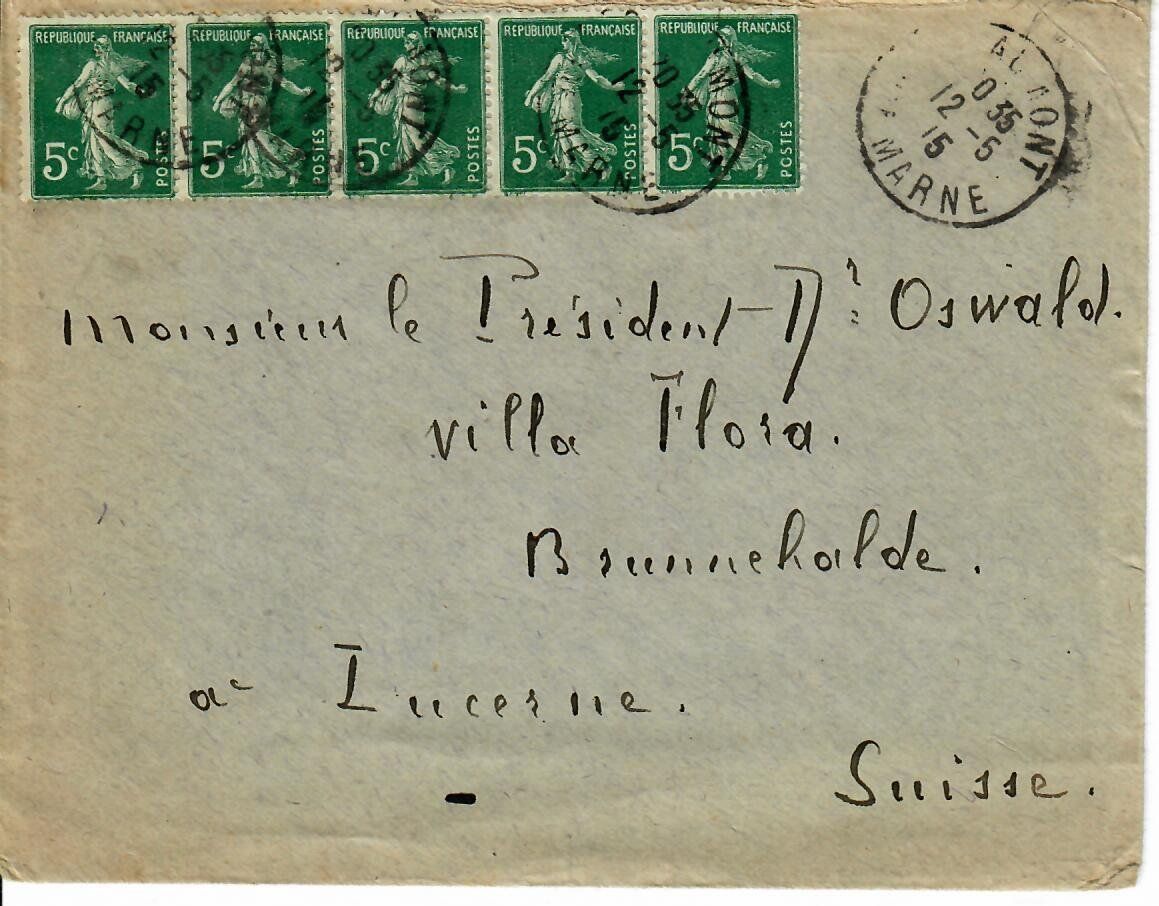 Alle Briefmarken: Brief, Frankreich  1915 – Gebraucht aus Hochdorf von Ziegel-16