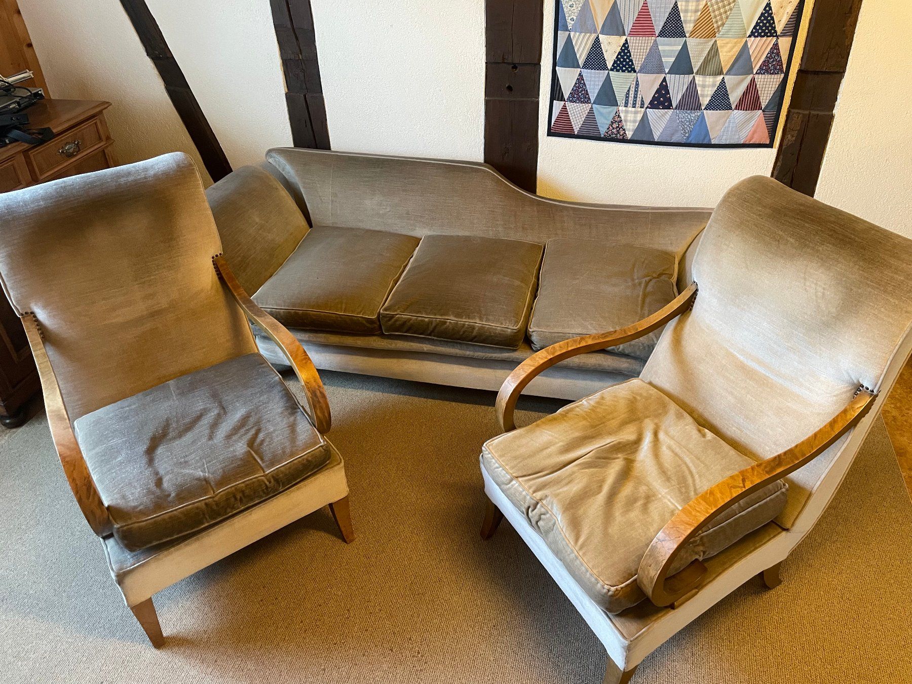 Sofas: Antike Art Deco Polstergruppe – D'occasion à Grafstal par Er22