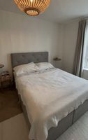 Boxspringbett mit Stauraum grau