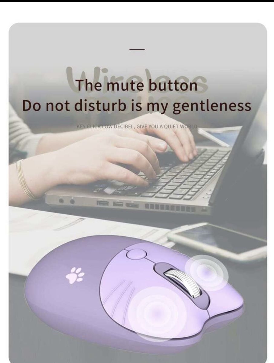 Mouse: Wireless Mouse, Lavender Purple, DPI Adjustable – Nuovo e nell'imballaggio originale da Seon venduto da Avina12 4