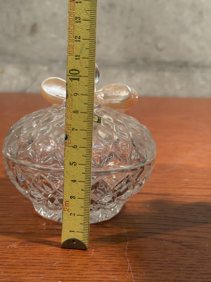 Zuccheriere: Elegant Decorative Trinket Jar with Rhinestone Bow – Usato da Lausanne venduto da vas_mbk2 4