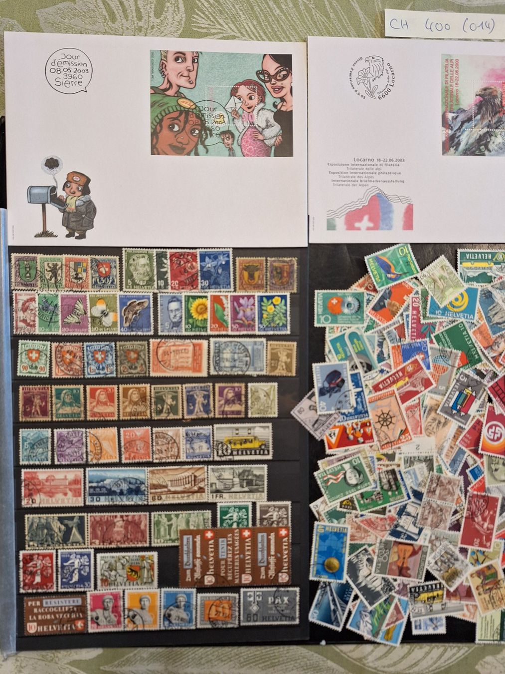 Alle Briefmarken: CH: 400 VERSCHIEDENE GESTEMPELTE (014) – Gebraucht aus Genolier von Antoine30 1