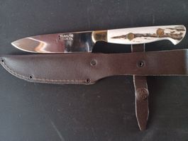 Jagdmesser MISSION Artesania Arg. Hirschhorn & Lederscheide