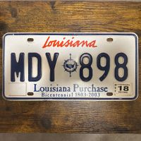 🇺🇸 U.S. Autoschild - Louisiana MDY 898 - ORIGINAL