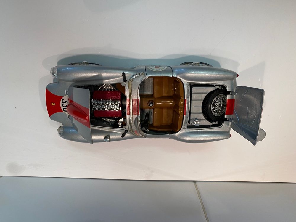 Ferrari 250 Testa Rossa 1000 Miglia - Bburago 1/18 - Modèle Réduit Voiture De Sport Métal Gris