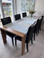 6er Set schwarze Echtleder Esszimmerstühle mit Gebrauchsspur