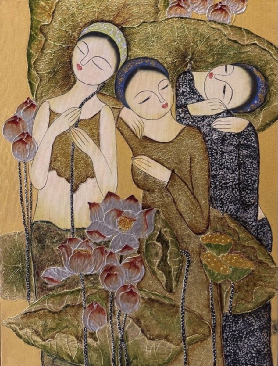 Gemälde: Chants de Lotus - Original Gemälde – Neu und originalverpackt aus Buchrain von Mr.Kim
