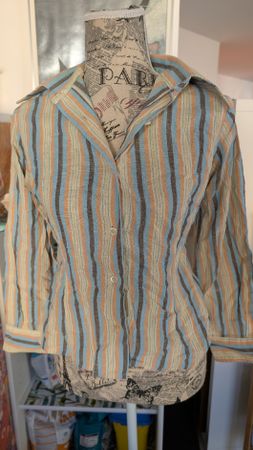 Gestreifte Sommerbluse S/XS - Vintage Look - 
