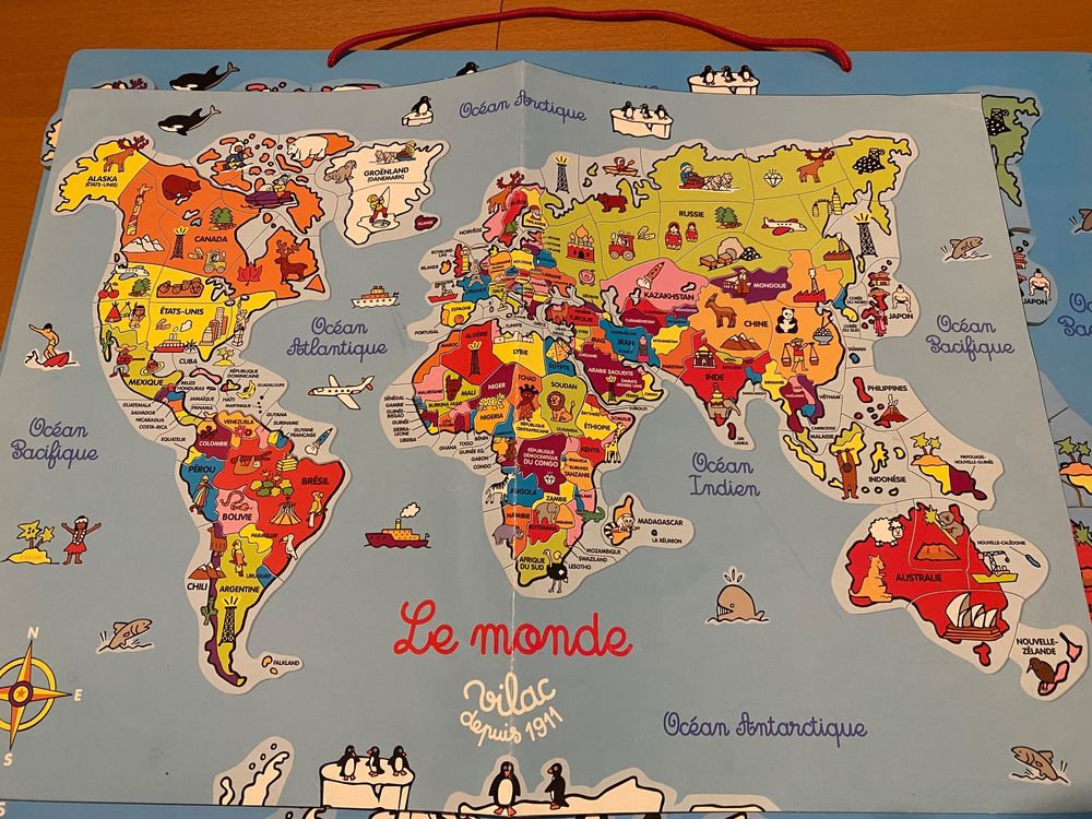 Puzzle carte du monde Vilac