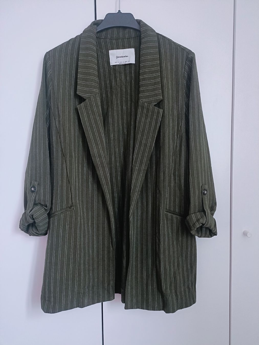 Jacken: blazer verde a righe, taglia S – Gebraucht aus Basel von Cinzia_B