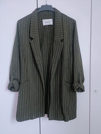 blazer verde a righe, taglia S