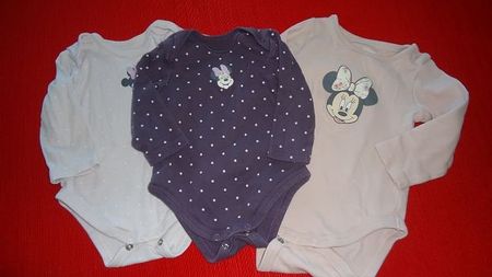 3er Set Baby Bodys Grösse 68 Langarm Minnie Mouse Top