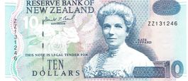 New Zealand 10 Dollar ND 1994 P-182 ZZ Replacement UNZ