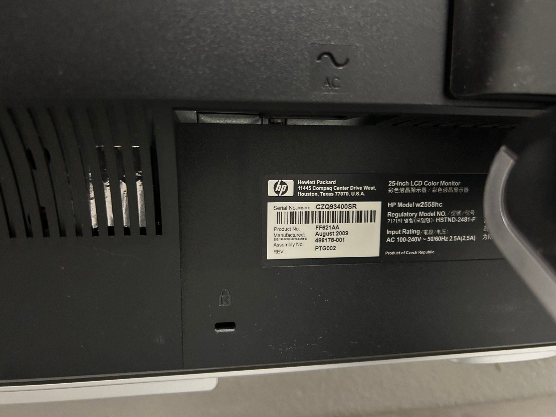Hewlett Packard Ecrans: HP w2558hc – D'occasion à Hunzenschwil par luc_7mgz 3