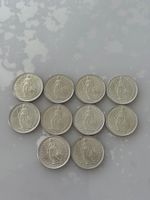 10 x 2 Franken 1965  Silber  Stgl