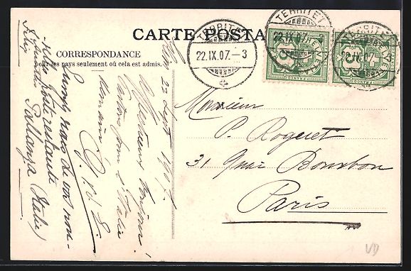 Cartoline postali: AK Glion /VD, Hotel du Parc, 1907 – Usato da Berlin venduto da bartko-reher 1