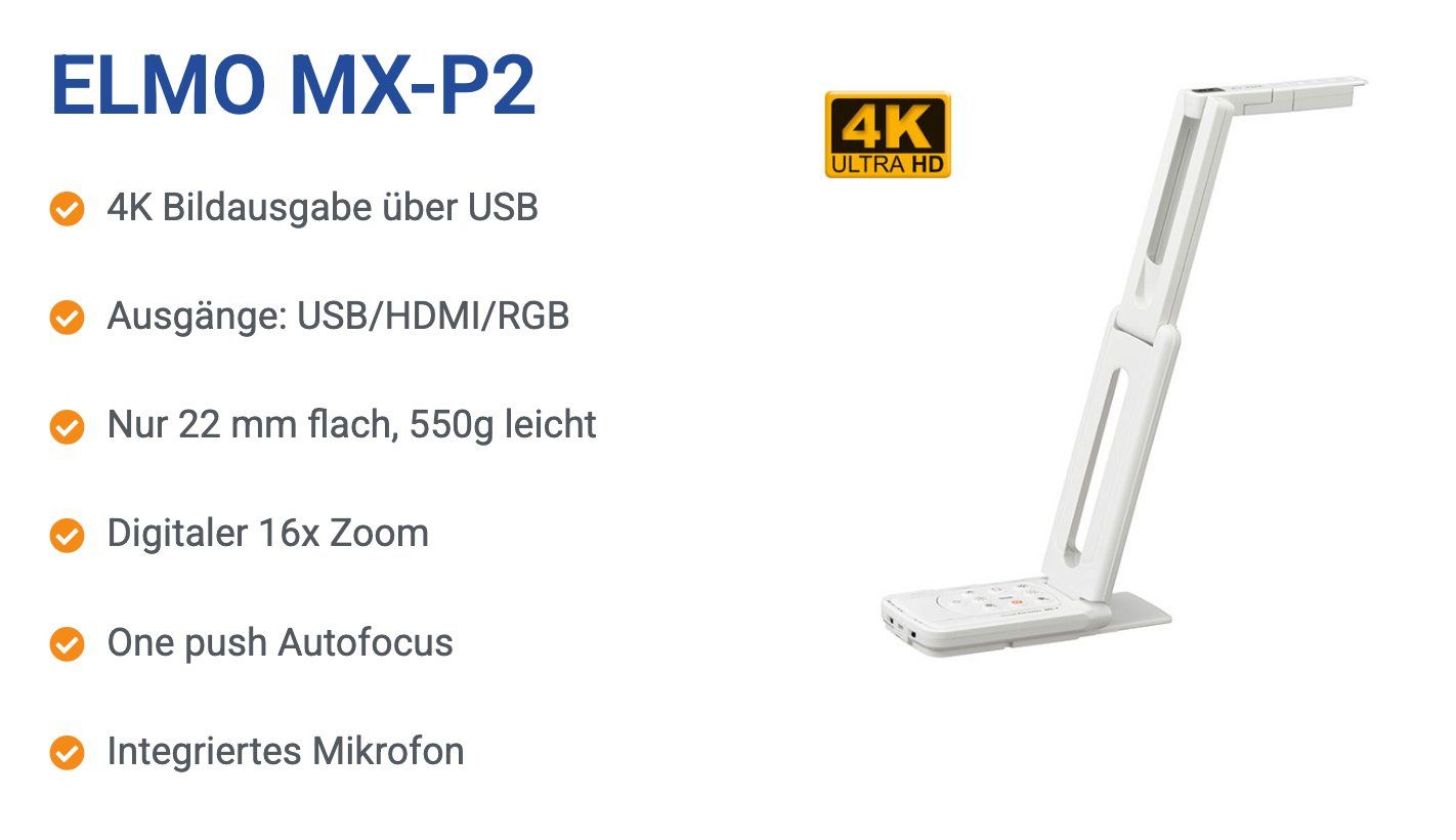 Elmo Videocamere: Visualiser - ELMO MX-P2 - Portabel (4K) – Usato da Emmen venduto da Highlife_Technik