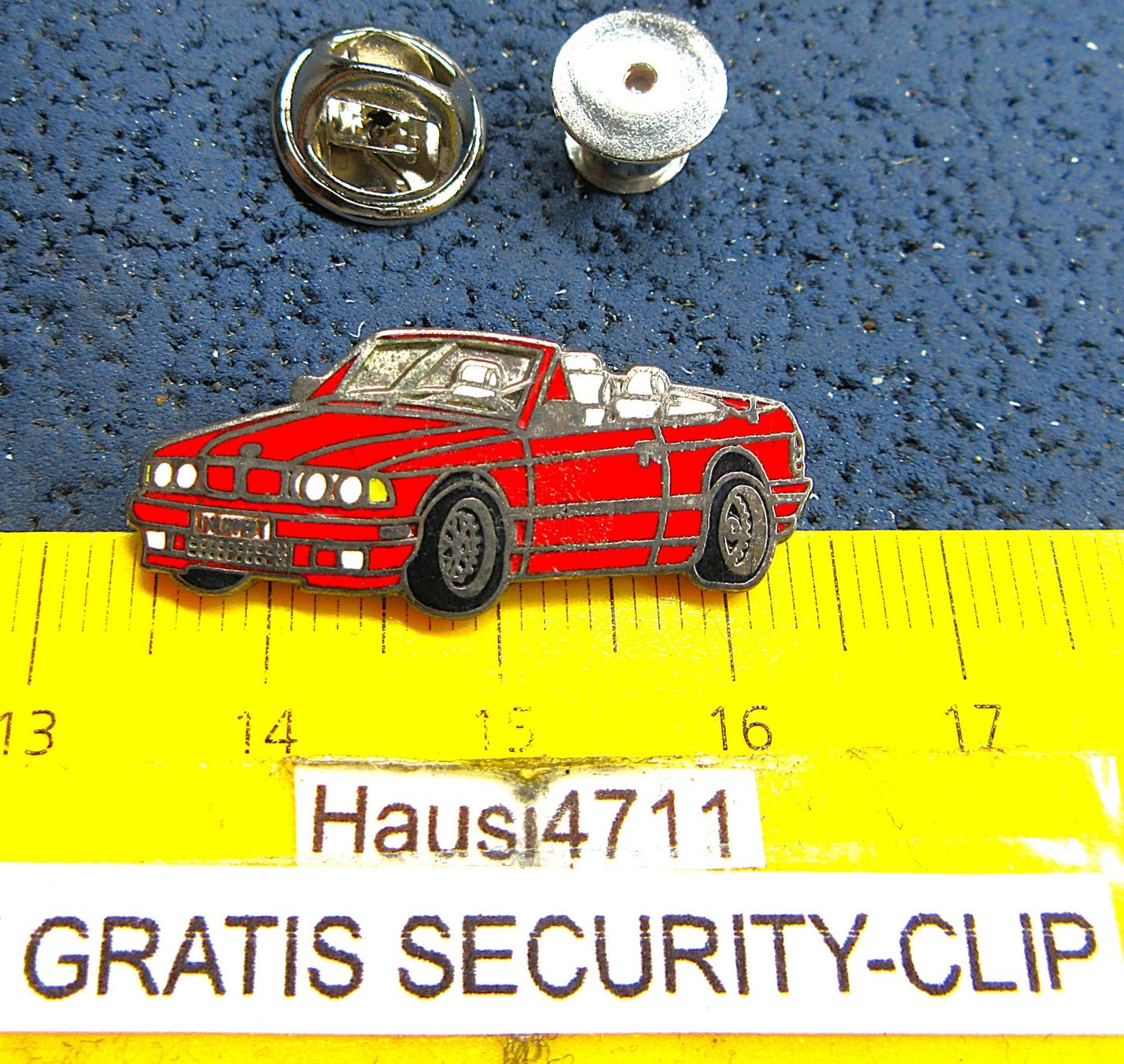 BMW Plaketten & Abzeichen: BMW 3er CABRIO E36 ROT AUTO PIN ENAMEL MIT SECURITY-CLIP – Gebraucht aus Ettingen von Hausi4711