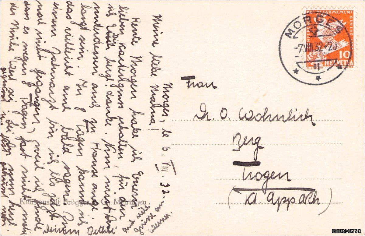 Cartoline postali: Morges VD // 1932 Pensionnat La Mésangère – Usato da Basel venduto da intermezzo12 1