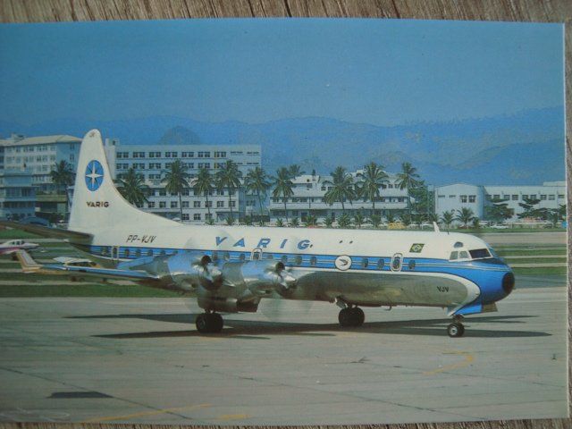 Cartoline postali: Varig Brasil L-188A Electra PP-VJV – Nuovo e nell'imballaggio originale da Thun venduto da Abigboss