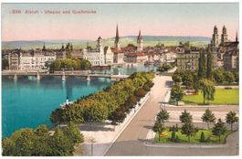 AK Zürich Utoquai und Quaibrücke