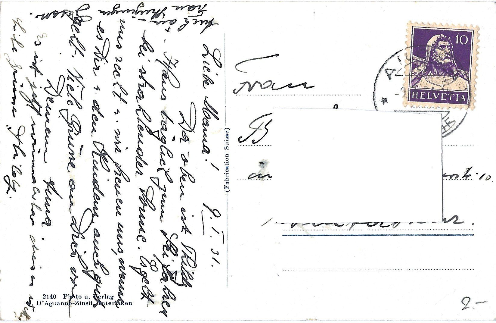 Cartoline postali: Inner-Arosa.  Das  Kirchlein – Usato da Bütschwil venduto da Jackson1A 1