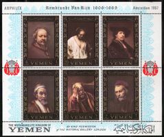 Briefmarken-Block Jemen, Rembrandt, Top Zustand!