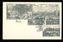 Litho Bern, Ortsansicht, Besucher am Sch