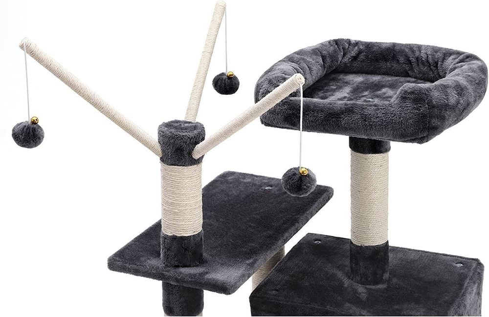Kratzbaum Mit Integriertem Katzenbett – Aus Natur-Sisal Und Plüsch, Einfach Montierbar, Schützt Möbel