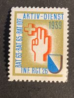 Schweiz 1939 Soldatenmarke Infanterie INF.RGT.26 mit Falz