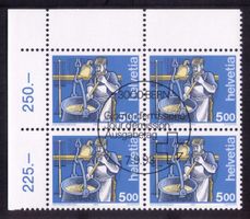 %%AKTION%%_1993_854_HOHER WERT 5.00 !_Käser_VIERERBLOCK ET !