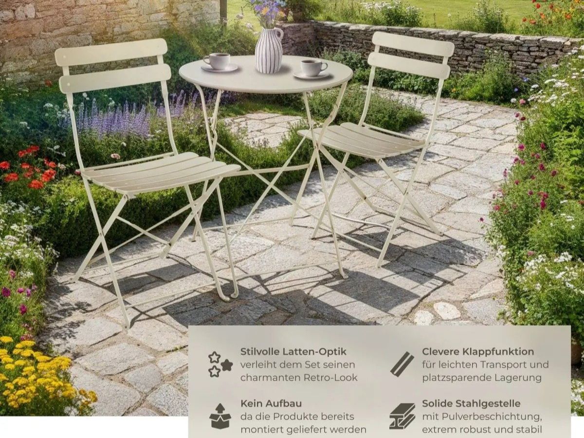 Tischset: Gartenmöbel Bistro Set Klapptisch mit 2 Stühlen VALENTIN – Neu und originalverpackt aus Lachen SZ von sw3zzy 1
