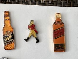 Diverse Sammlung von Bier- und Getränke-Pins – Raritäten!