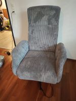 Bequemer Cord-Sessel, verstellbar, grau, solider Zustand!