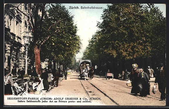 Cartoline postali: Zürich, Bahnhofstrasse mit Kutsche, Kin – Usato da Berlin venduto da bartko-reher