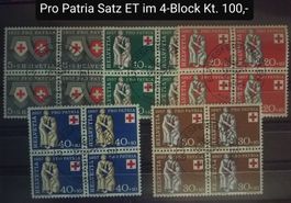 3528) 1957, Pro Patria ET im 4-Block mit Gummi Kt. 100.-++