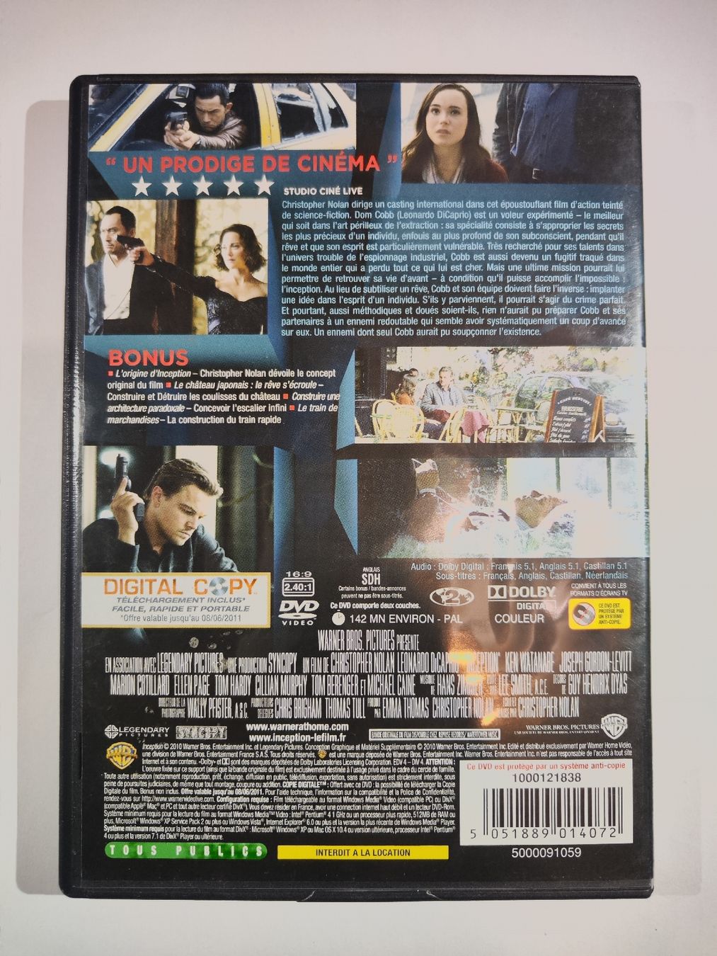 Tous les DVDs: DVD - Inception – D'occasion à Commugny par Teksen 1