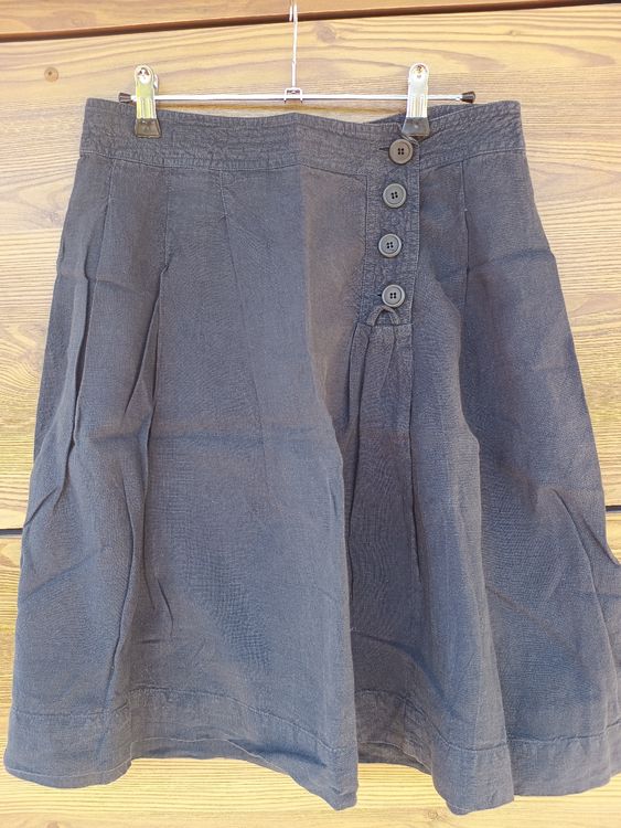 Jupe Longue NEXT En Lin Bleu, Taille 12, Broderie Florale Et Détail Cravate