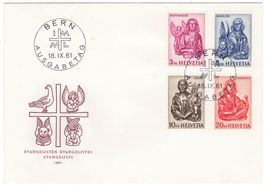 Lettre 1er jour 18.IX.61 FDC les évangélistes