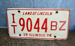 US Nummernschild ILLINOIS 1974 Land of Lincoln IT bz