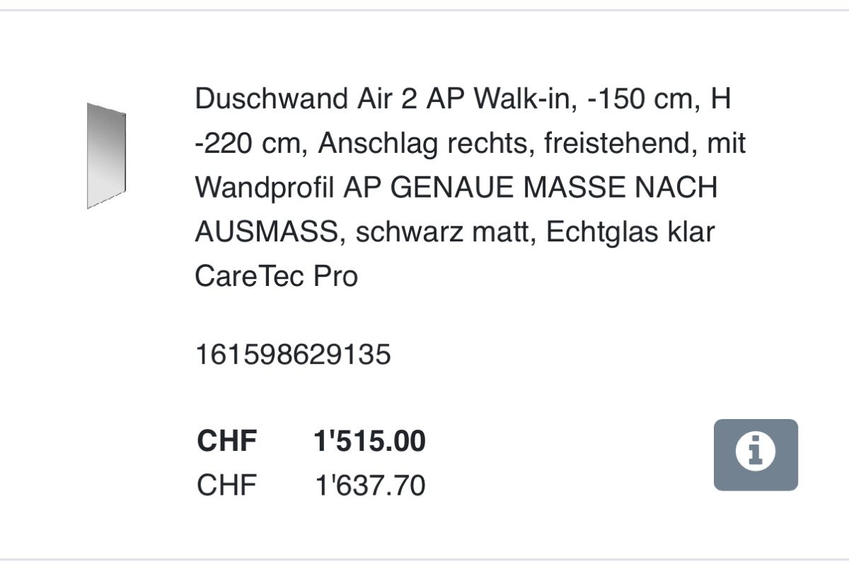 Paravents: Duscholux Trennwannd 140 x 210 cm – Neu (gemäss Beschreibung) aus Amriswil von deluxe_bad 5